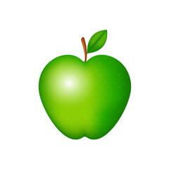 green apple on white background