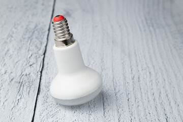 LED lamps on a white background.Lighting devices for home and office.