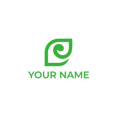 Letter E, Eco Green Leaf Logo Design Vector Illustration