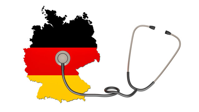 deutschland karte mit stethoskop symbol covid19