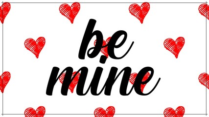 Valentine's day gift cart with be mine text. Love related items. Home decoration printable.