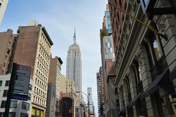 New York street with the Empire State at the end