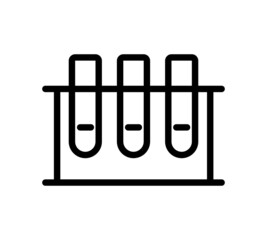 Test tube flat icon. Pictogram for web. Line stroke. Isolated on white background. Vector eps10