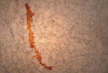 map of chile on a old vintage crack paper background