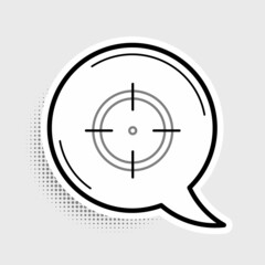 Line Target sport for shooting competition icon isolated on grey background. Clean target with numbers for shooting range or shooting. Colorful outline concept. Vector