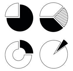 Pie chart vector icon. Graphic symbol for your website design, logo, app, UI. Vector illustration, EPS10
