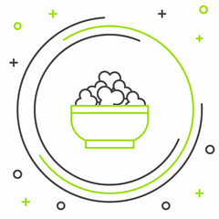 Line Cottage cheese icon isolated on white background. Essential vitamins and minerals in healthy food. Medical, healthcare and dietary concept. Colorful outline concept. Vector