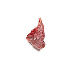 Spicy beef jerky on white background
