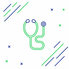 Line Stethoscope medical instrument icon isolated on white background. Colorful outline concept. Vector