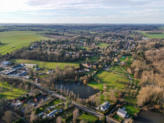 Obraz premium Aerial view of the village Genappe of Walloon Brabant of Belgium. Europe