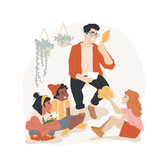 Learn season change abstract concept vector illustration. Nature observation, how four season change, leaves change color, early education, preschool learning, daycare center abstract metaphor.