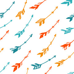 Cute boho arrows graphic seamless ornament. Ethnic vintage design. Indigenous indian motive. Cupid