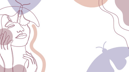 Background in a modern line and flat art style.