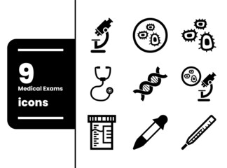 Medical Investigation and Exams Icon Set
