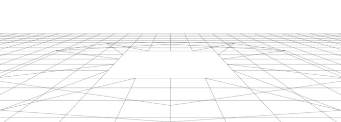 White background for presentation. Abstract dynamic wave of many lines. Vector perspective grid. Network or connection. Detailed lines forming an abstract background.