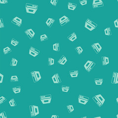 Green Optical disc drive icon isolated seamless pattern on green background. CD DVD laptop tray drive for read and write data disc. Vector