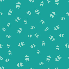 Green Summer beach swimsuit icon isolated seamless pattern on green background. Beach women fashion. Vector