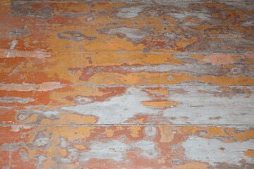 Old wooden floor background. Old paint has come from the boards