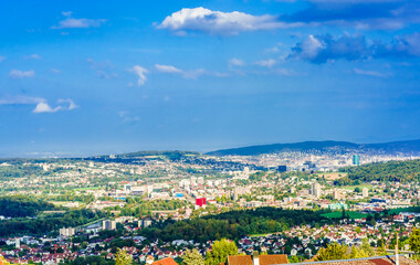 View from Bergdietikon to Dietikon next to Zurich
