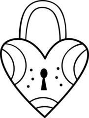 Vector image of a lock without a key.