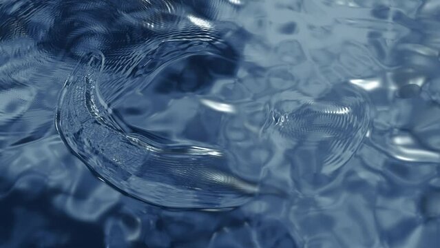 Waves And Ripples On Water Surface. 3D simulation 