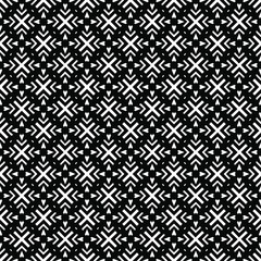 Black and white surface pattern texture. Bw ornamental graphic design. Mosaic ornaments. Pattern template. Vector illustration.