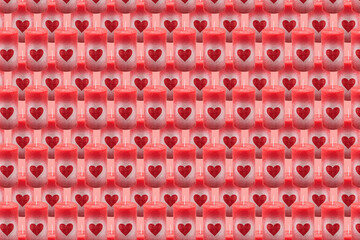 Abstract texture background composed of candles with printed heart