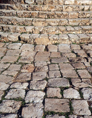 Treppe und Pflastersteine als Architekturelemente - staircase and cobblestone pavement as graphical elements
