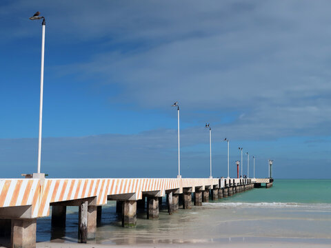 Pier in El Cuyo, Yucatan, Mexico