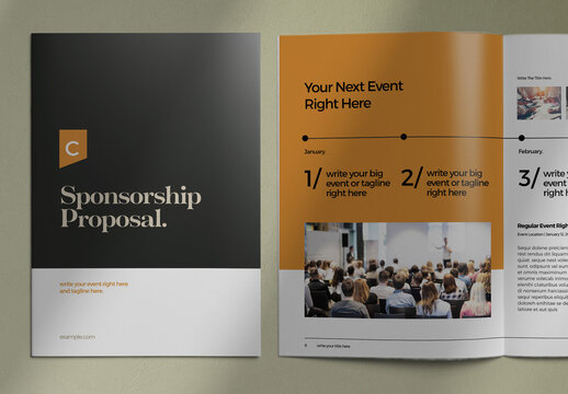 Sponsorship Proposal Layout with Green Accent