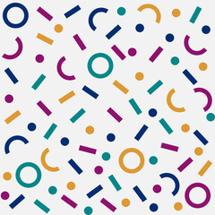 Geometric shapes on gray background, retro abstract, vector