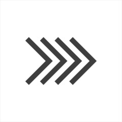 Arrow icon on a white background. Modern right arrow.