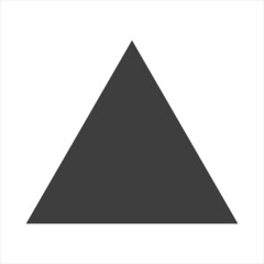 Triangle icon on a white background. Geometric triangle.