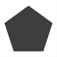 Pentagon icon on a white background. Geometric figure pentagon.