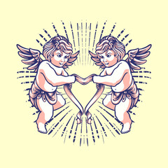 the baby angel love illustration