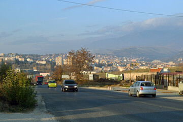 Fototapeta premium Entering Sandanski in Blagoevgrad province, Bulgaria.