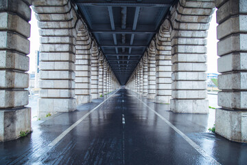 An empty under bridge view with beautiful designed perspective and deepness. Includes copy space...