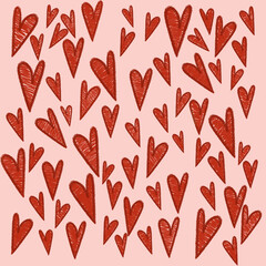 Valentines day red hearts