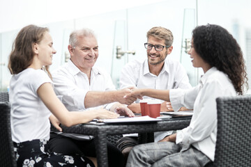 Obraz premium Business handshake. Business handshake and business people concept.