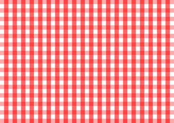 Red Gingham seamless pattern. Texture from rhombus/squares for - plaid, tablecloths, clothes, shirts, dresses, paper, bedding, blankets, quilts and other textile products. Vector illustration