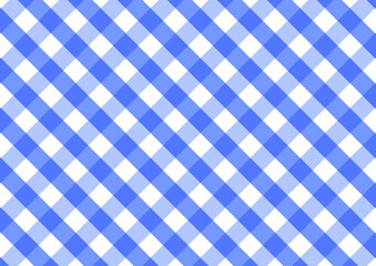 Blue Gingham pattern. Texture from rhombus/squares for - plaid, tablecloths, clothes, shirts, dresses, paper, bedding, blankets, quilts and other textile products. Vector illustration