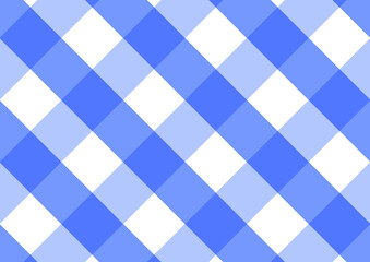 Blue Gingham pattern. Texture from rhombus/squares for - plaid, tablecloths, clothes, shirts, dresses, paper, bedding, blankets, quilts and other textile products. Vector illustration