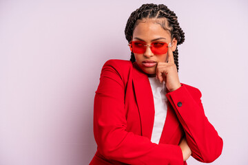 afro black cool businesswoman with braids