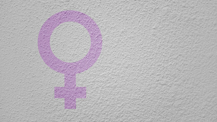 A drawing woman gender sign with copy space aside for your promotional text