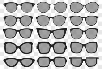 Sunglasses set, Summer eyewear sun protection sunglass. vector