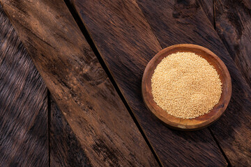 Amaranthus - Amaranth seeds in wooden bowl. Healthy food