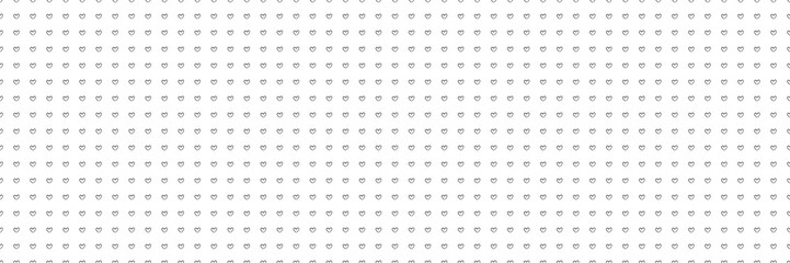 Background with many hearts. Seamless texture for banner, flyer or poster. Valentine's day. Black and white illustration