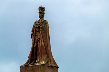 Fototapeta premium Statues and cenotaphs on the ground. Goverment Gardens, Rotarua, New Zealand
