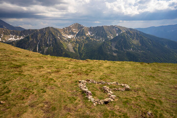 View from the Liliowe Pass to the Slovak Western Tatras.