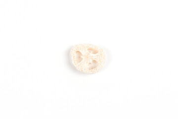 Zero waste concept flatlay with loofah sponge